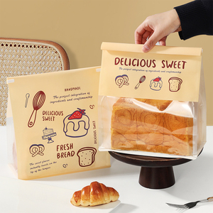 Papel Kraft de sellado de ocho lados impermeable desechable personalizado + bolsas de embalaje de alimentos PE para pasteles tostados con impresión Offset - Product Image 4