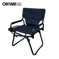 Chaise de camping pliante moderne pour la pêche AC2 avec table latérale, structure en aluminium, mobilier d'extérieur robuste pour parcs et villas