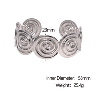 Bracelet manchette ouvert en acier inoxydable plaqué or 18 carats pour femme – Bijou vintage en acier titane inaltérable, style européen, très prisé