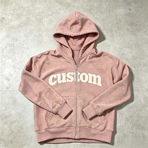 Sweat-shirt à capuche zippé personnalisé avec impression de lettres, sweat-shirt en coton décontracté surdimensionné pour homme pour l'automne - Product Image 3