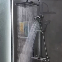 Ensemble de système d'eau de pluie de douche en laiton d'espace intelligent de salle de bains avec 4 fonctions d'ensemble de robinet de douche froide et chaude