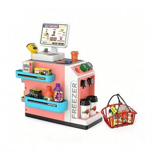 Jouet de jeu de rôle de supermarché : Caisse enregistreuse, scanner, chariot de courses – Jouets éducatifs pour enfants - Product Image 1