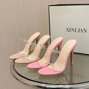 Nuevas Sandalias de Tacón Alto con Diseño Transparente y Ranuras, Versátiles, Ligeras y Antideslizantes para Primavera - Product Image 5