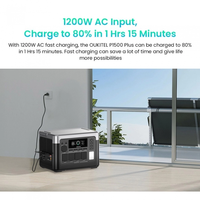 Generador Solar de Respaldo para el Hogar de 1536 Wh, Estación de Energía Portátil de 1800 W, Fuente de Alimentación de Emergencia con Función UPS para Cortes de Energía