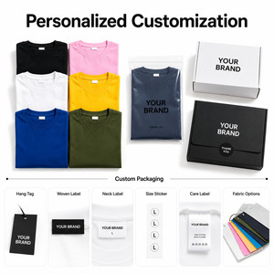 T-shirt unisexe à col rond personnalisé avec logo pour hommes et femmes, style streetwear oversize, tee-shirt vierge en gros, 10 couleurs, tailles S-4XL, rose, noir - Product Image 5