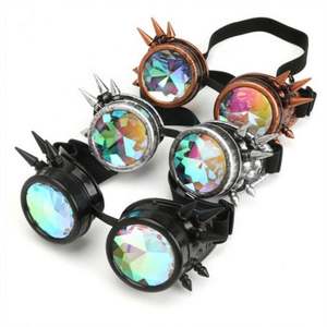 Lunettes de soleil steampunk rétro personnalisées avec logo, verres colorés, style vintage, pour hommes et femmes, lunettes kaléidoscope punk - Product Image 1