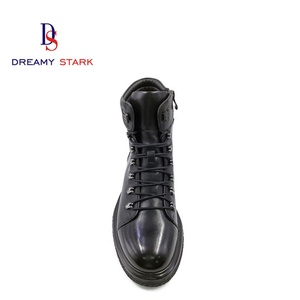 Nouvelles Bottes Montantes en Cuir Véritable pour Hommes, Style Hiver/Automne, à Lacets, Confortables, Antidérapantes et Respirantes - Product Image 4