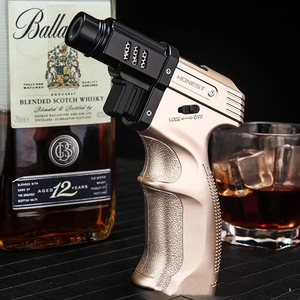 인기 판매 건 모델 휴대용 더블 제트 화염 가스 충전식 토치 라이터, 바베큐 및 요리용 - Product Image 5