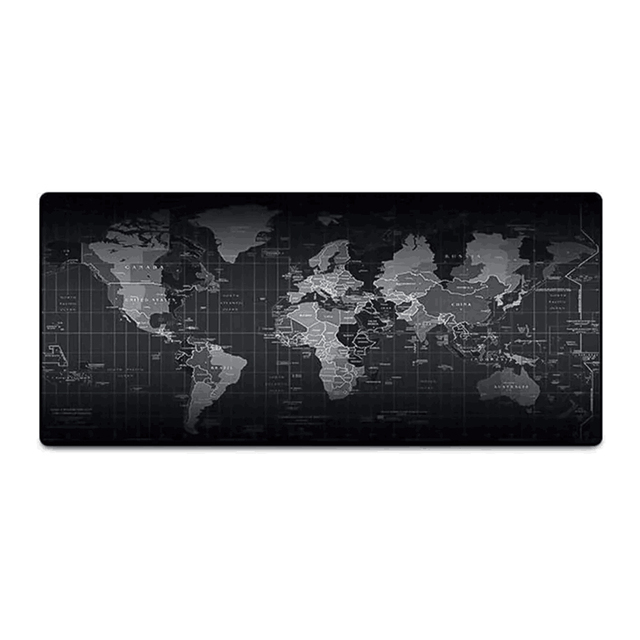 World Map Gaming Mouse Pad XXL 35.4x15.7in Non-Slip Rubber Base with Stitched Edges Waterproof Mousepad for Desk for Gamers