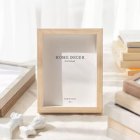 Cadre photo en bois naturel massif, profond et épais, avec verre frontal, pour affichage sur table de chevet ou bureau – Vente en gros