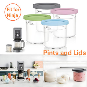 Compatible Ninja Ice Cream Jar Lids With Spoons For NC299AM C300s Series Storage Containers Plastic Maxfill Marked - Product Image 4