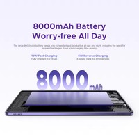 Tablette DOOGEE Tab G6+ Android 15 Gemini Al, écran 11'', double haut-parleurs, batterie 8000 mAh, 8 Go 256 Go, compatible Widevine L1, tablette intelligente