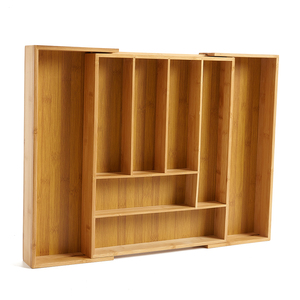 Bán buôn mở rộng có thể điều chỉnh dao kéo khay ngăn ngăn nhà bếp tổ chức tre Flatware ngăn kéo tổ chức - Product Image 3