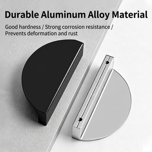 Tirador y Perilla Semicircular Moderno de Aleación de Aluminio Negro Mate para Cajones, Armarios y Cómodas - Product Image 3