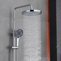 Ensemble de douche moderne de luxe en laiton à 3 fonctions avec jet de pluie et fixation murale