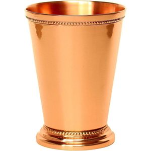 PARIJAT HANDICRAFT 12 Ounce Pure Copper American Style Solid Pattern Reusable Moscow Mule Mint Julep <b>Cup</b> Home - Product Image 1