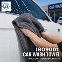 Serviette de lavage de voiture en microfibre ISO9001 double face 1600GSM à boucles torsadées, tissage nano 80/20, séchage rapide