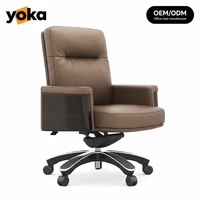 Nouvelle Chaise de Direction en Cuir, Vente Directe Usine, Dossier en Bois, Pivotante, Siège de Chef, Couleur et Matériau Personnalisables, Chaise de Bureau Moderne pour Manager