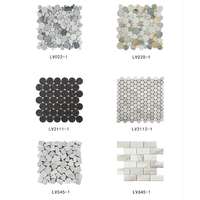 Mosaïque en marbre blanc de Carrare A-diffusion, 300x300mm, 7mm d'épaisseur, rectangulaire, polie, résistante à l'usure, pour murs intérieurs, piscines et salles.