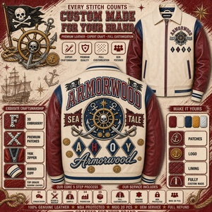 <span class=keywords><strong>Giacca</strong></span> Varsity in Vera <span class=keywords><strong>Pelle</strong></span> a Tre Tonalità Personalizzata con Applicazioni Ricamate, <span class=keywords><strong>Giacca</strong></span> da Baseball in <span class=keywords><strong>Pelle</strong></span> Cerata Bicolore per Uomo - Product Image 5