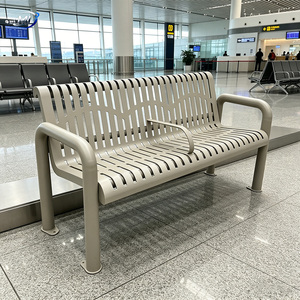 Banco Comercial Moderno de Acero Inoxidable para Exteriores con Diseño Duradero para Parques, Centros Comerciales y Escuelas - Capacidad para 4 Personas - Product Image 5
