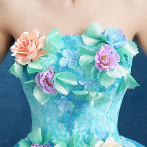 ชุดราตรีสีน้ำเงินแบบผ่าสูง ปี 2023 ชุดราตรีงานพรอม ชุดราตรีออกงาน ชุดเดรสยาวสำหรับผู้หญิง - Product Image 5