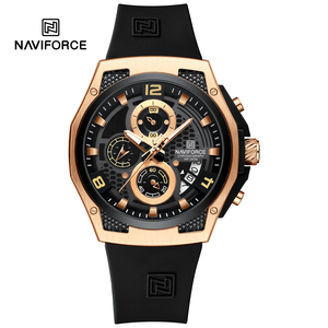 Reloj de Cuarzo Naviforce NF8051T para Hombre, Personalizado y Único, con Correa de Silicona Formal, Cronómetro Resistente al Agua, Estilo Casual - Product Image 1