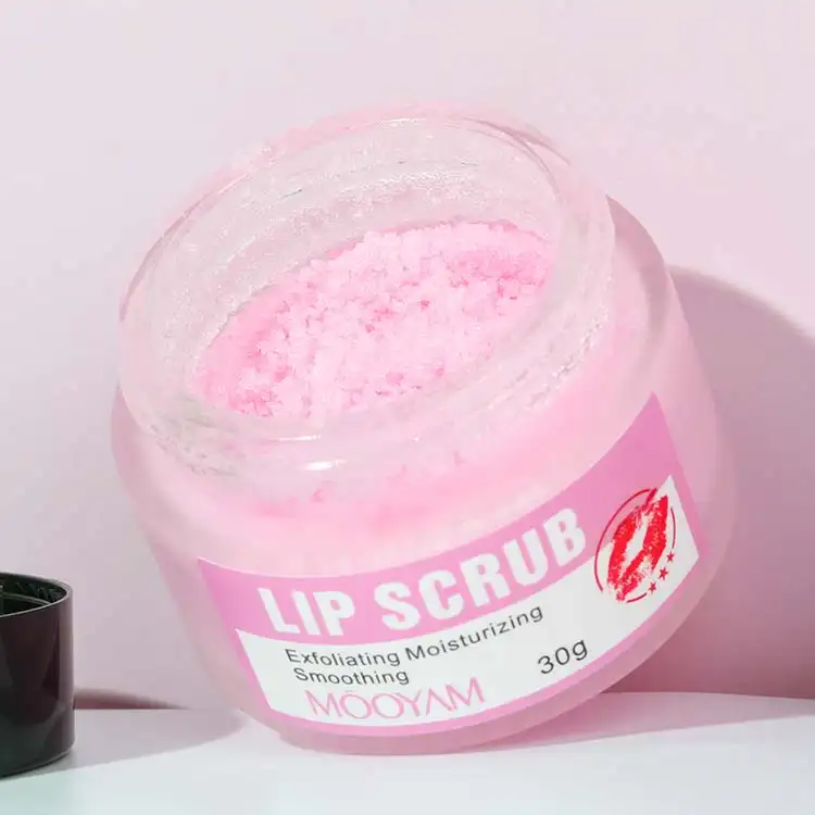 Himalaya Pink Salt Lippen peeling Private Label Großhandel Natürliche Bio-Lippen pflege Feuchtigkeit spendendes Peeling Lippen peeling