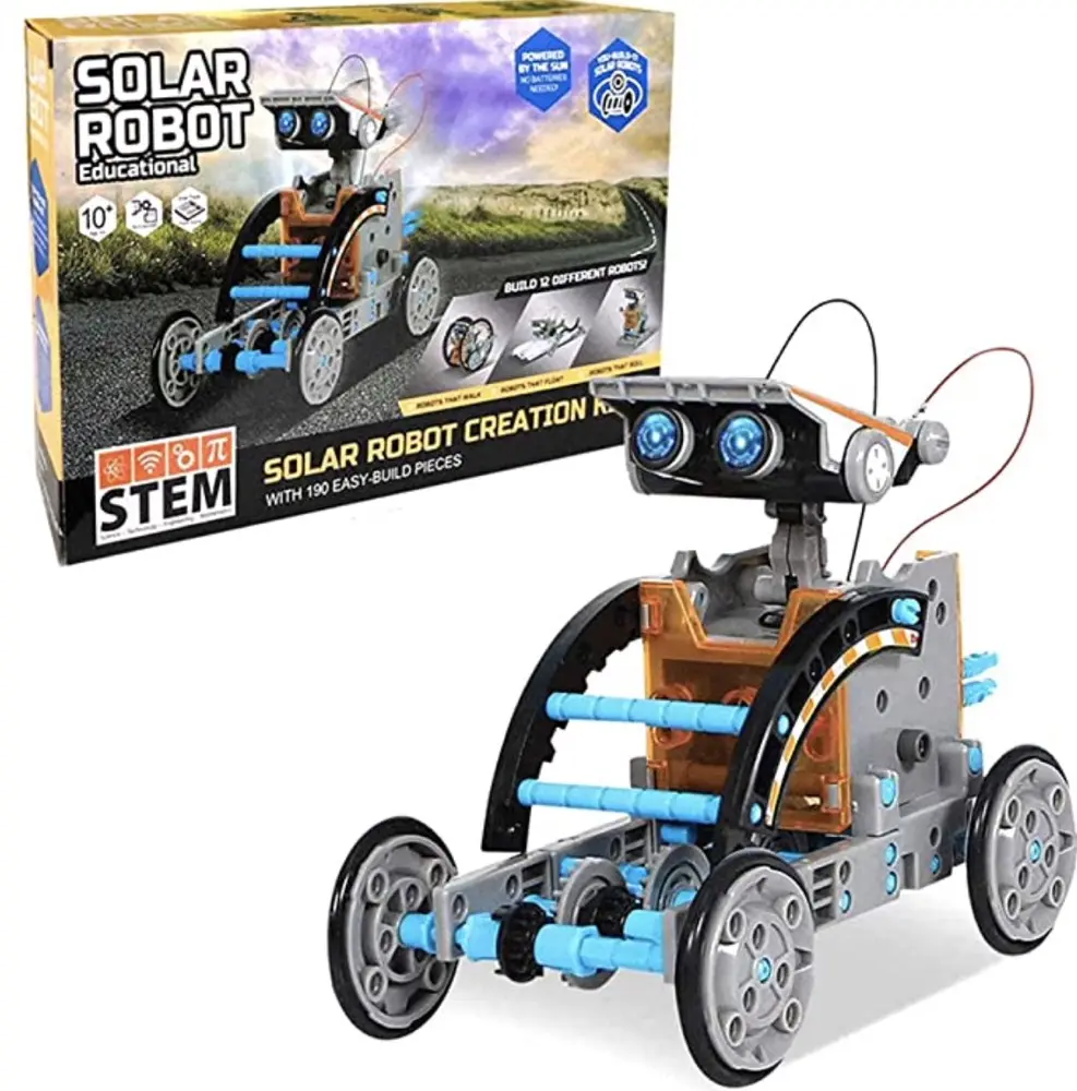 ソーラーロボット玩具STEM 12-in-1 DIYグレーカラービルディング教育科学実験キット子供用グレー