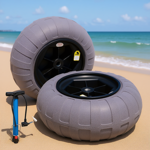 Ruedas de Repuesto para Carrito de Playa, 15.7 Pulgadas, TPU, Inflables, con Banda de Rodadura Suave, para Kayak, Canoa, Carrito, Buggy, con Bomba de Aire, Paquete de 2 - Product Image 2
