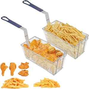 French Chip Frying Serving Food Presentation Strainer Net Potato Cooking Tool Stainless Steel Deep Frying Basket - Product Image 2