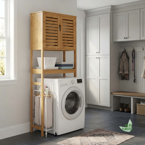 Mueble de Baño Vertical de Bambú para Colocar Sobre el Inodoro, con Múltiples Niveles de Almacenamiento, Organizador para Baño y Ducha - Product Image 3