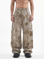 Pantalon mi-droit pour homme en coton 100% de haute qualité, personnalisé, décontracté, élastique, camouflage Real Tree, style parachute empilé, coupe charpentier