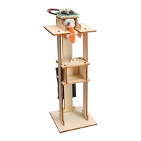 Kit STEM d'ascenseur en bois à assembler soi-même OKYN-Y2669, modèle d'ascenseur électrique, jouet d'expérimentation physique scolaire, commande en gros