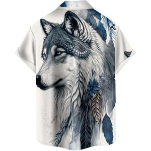 Chemises Hawaïennes pour Hommes, Impression de Logo Personnalisé ODM, Manches Courtes, Col Debout, Respirantes, Style Casual pour les Vacances - Product Image 2