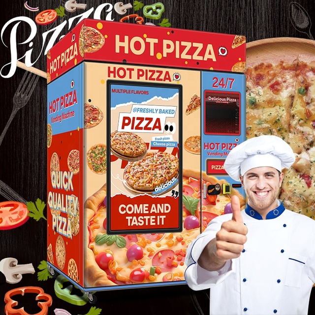 Haloo Vending Vendo Machine Supplier Maquinas Expendedoras Digital Fast Hot Food Vending Machine Outdoor Pizza Vending Machine