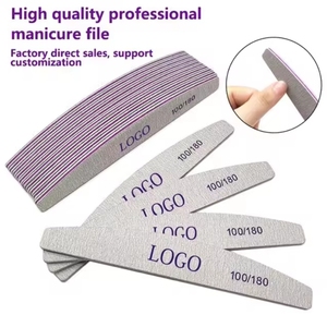 Lima de uñas profesional de media luna con estampado de cebra, de doble cara, de papel de lija EVA lavable, herramienta pulidora para manicura, venta al por mayor - Product Image 2