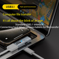 Adaptateur USB C vers USB avec charge rapide PD100W en alliage d'aluminium 1 entrée 2 sorties pour ordinateur portable et iPhone