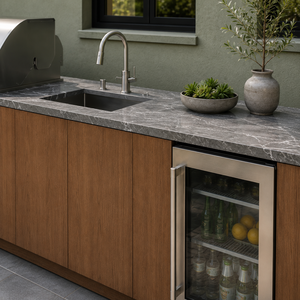 Mueble de Cocina Exterior Personalizado para Patio, Acero Inoxidable 304 con Parrilla, Fregadero y Refrigerador de 68L, Cocina Exterior para Patio - Product Image 2