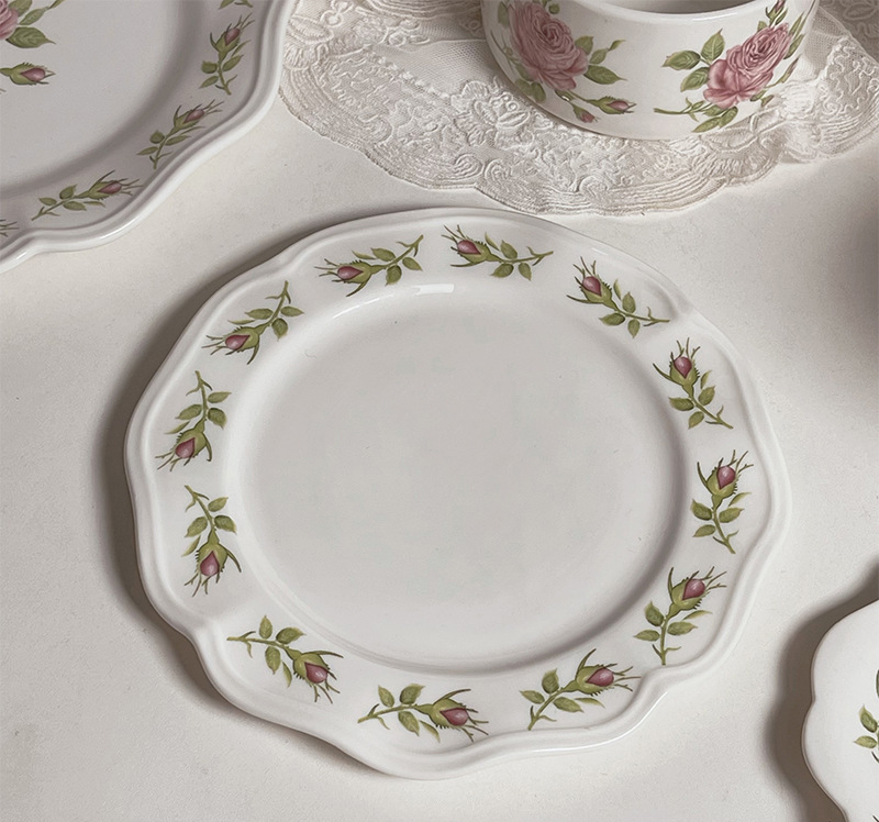 Plato de postre rosa vintage 19cm