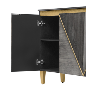 Modern Hotel <b>Sideboard</b> Cabinet with <b>Storage</b> 4-Door Doors Dimensional Effect Adjustable Shelves for Dining Room - Product Image 3