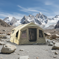 Tente gonflable de luxe en tissu de coton TC, grande, imperméable et portable pour les rassemblements familiaux et les activités de plein air