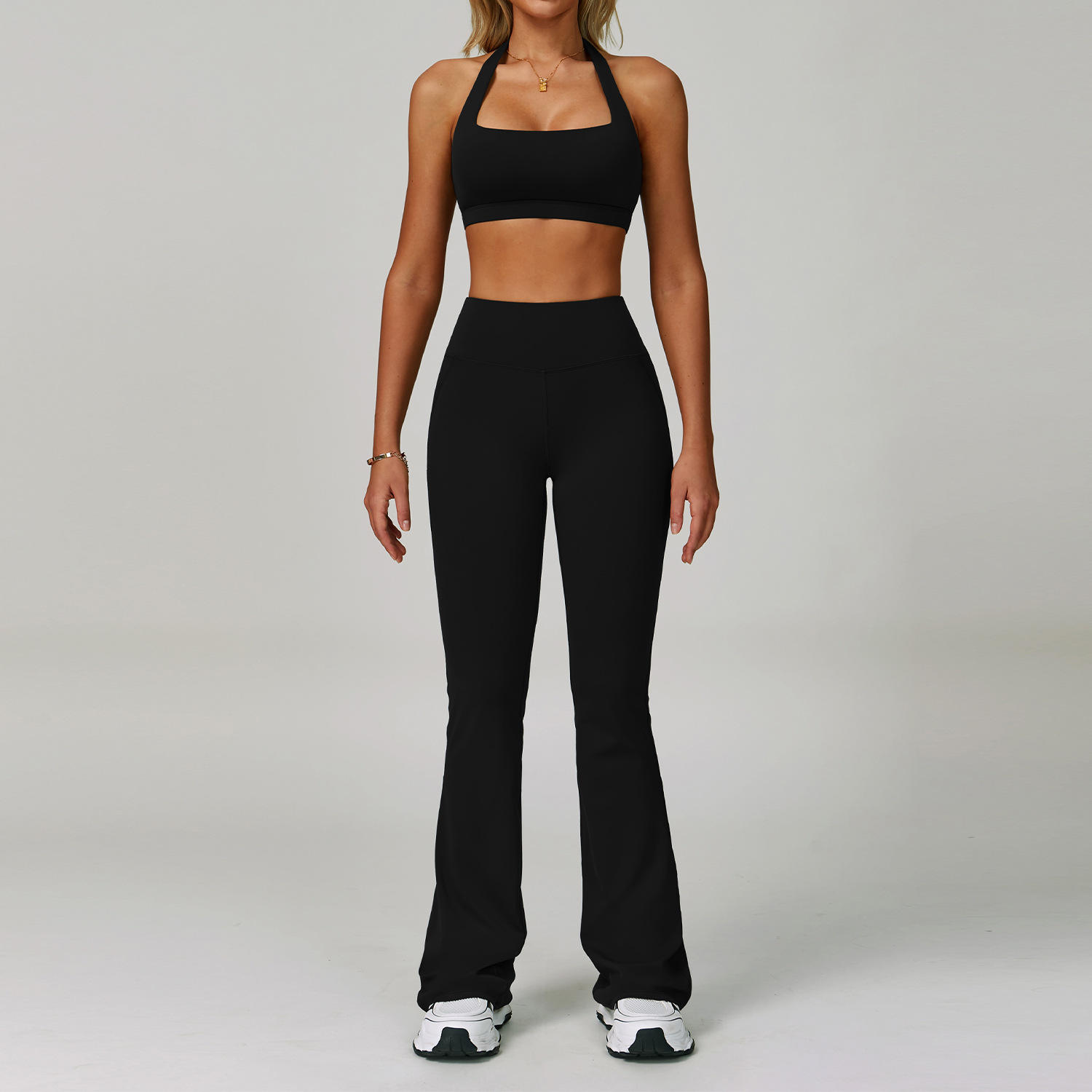 3091-1 Bra &amp; 3091 Flare Pants - High-End Black