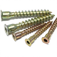 Vis de fixation en acier au carbone à tête hexagonale pour meubles, vis de connexion pour bois, pointe plate et pointe acérée pour l'assemblage d'armoires et d'escaliers