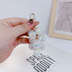 Colorful Crystal Grape Keychain Cute Summer Phone Bag Charm Cute Car <b>Key</b> Holder for Women Plastic <b>Key</b> <b>Chain</b> Keyring - Product Image 6