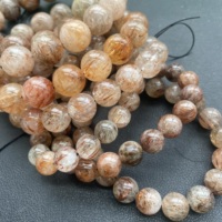 Pulsera de Cuarzo Rutilado de Tamaños Variados, Cuentas de Cristal Natural, Pulsera de Cuarzo Rutilado Dorado para Propósitos Espirituales
