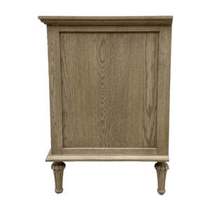 Muebles de Dormitorio de Estilo Clásico Francés, Madera de Roble Macizo Hecha a Mano, Mesa de Noche con 3 Cajones - Product Image 5