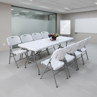 Chaise pliante professionnelle en métal, table montante en plastique pour mariage et fête, tables et chaises en plastique, vente en gros, livraison gratuite