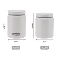 Bocal alimentaire isotherme sous vide en acier inoxydable 304, boîte à lunch thermique 12H, 300-470 ml, anti-fuite pour soupes chaudes ou froides, bureau, voyage, camping