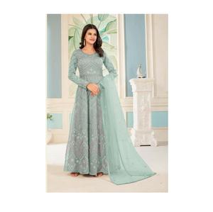 ผ้าไหมซานตูนหนักไม่มีเย็บ ชุดเดรส Anarkali สําหรับงานเทศกาลและงานแต่งงาน มีจําหน่ายในราคาขายส่ง - Product Image 1